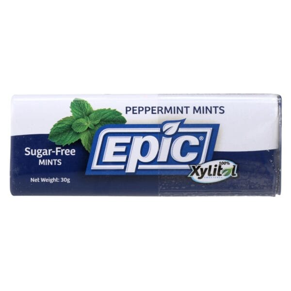 Epic Dental - Xylitol Mints - Peppermint Xylitol Tin - 60 ct - Case of 10 - Image 2