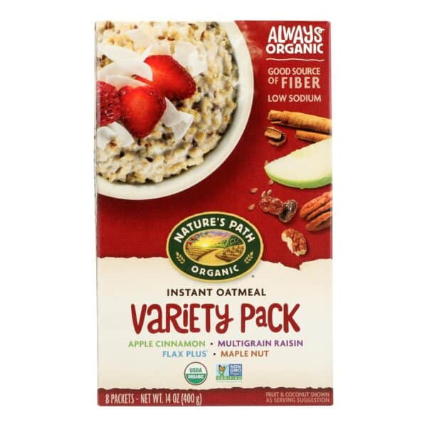 Nature's Path Organic Hot Oatmeal - Variety Pack - Case of 6 - 14 oz.