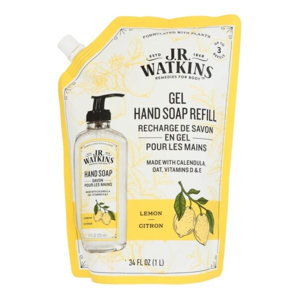 J.R. Watkins - Hand Soap Gel Refill Lemon - Case of 3-34 FZ