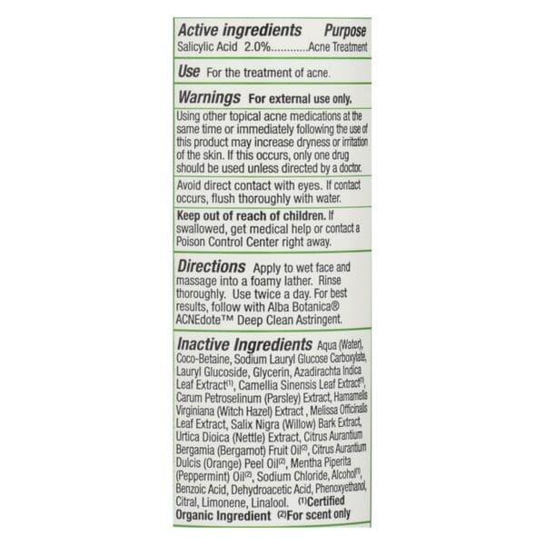 Alba Botanica - Natural Acnedote Deep Pore Wash - 6 fl oz