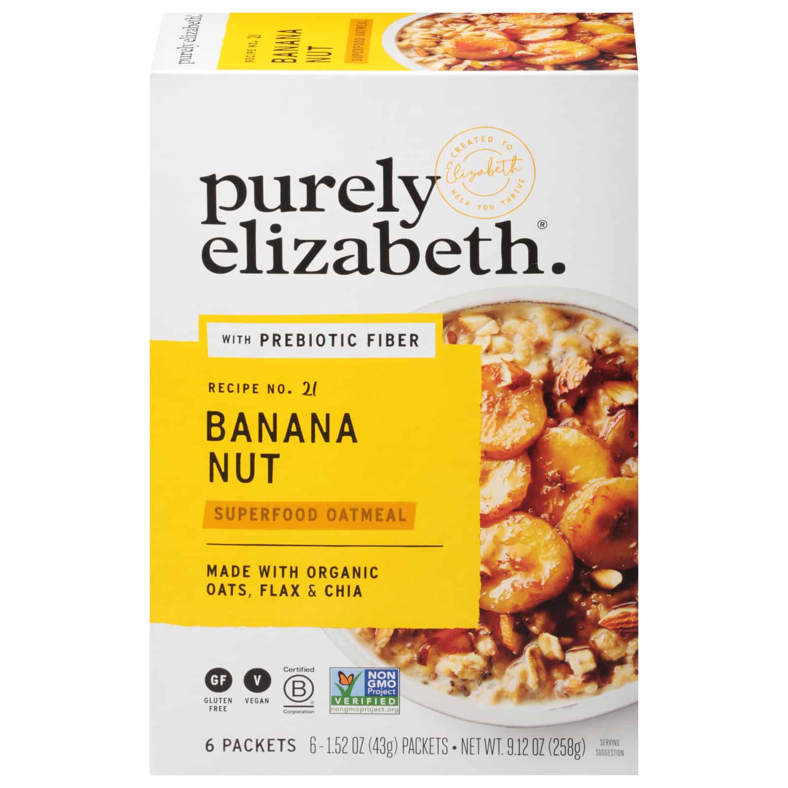 Purely Elizabeth - Sugar Free Oatmeal Banana Nut - Case of 6-9.12 OZ