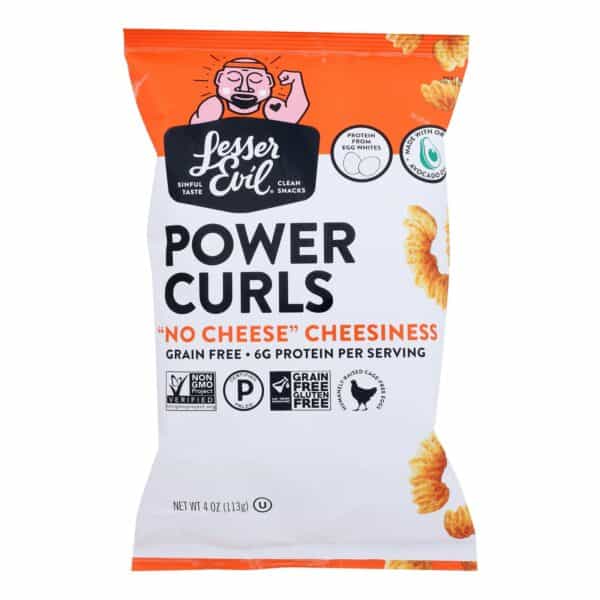 Lesser Evil - Power Curls No-Cheese Cheesiness - Case of 12-4 OZ - Image 2