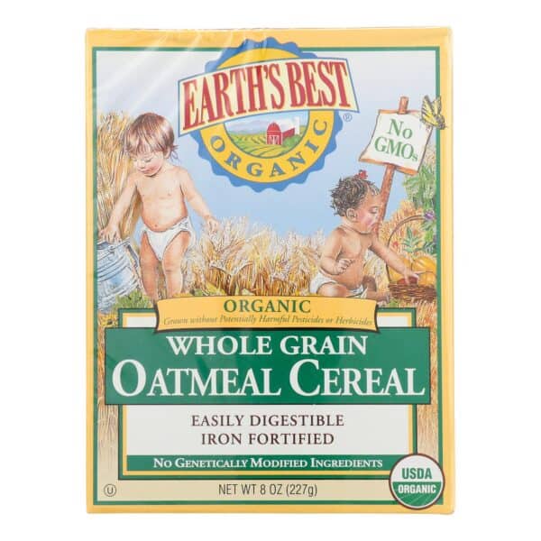 Earth's Best Organic Whole Grain Oatmeal Infant Cereal - Case of 12 - 8 oz. - Image 2