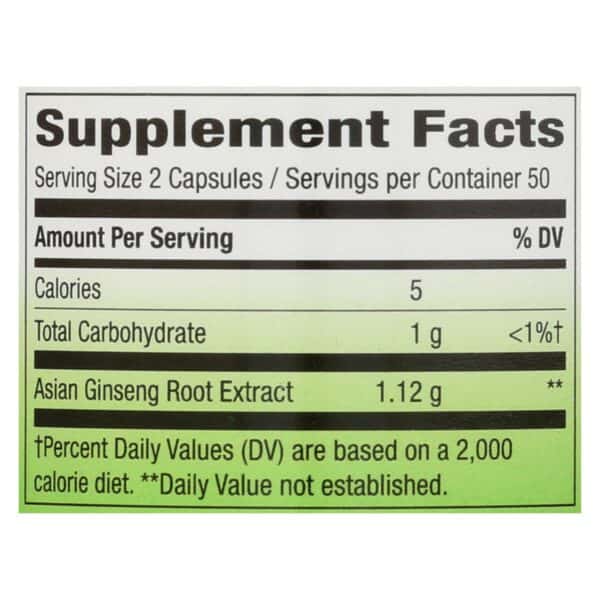 Nature's Way - Korean Ginseng Root - 100 Capsules - Image 2