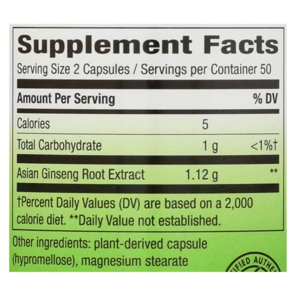 Nature's Way - Korean Ginseng Root - 100 Capsules - Image 3
