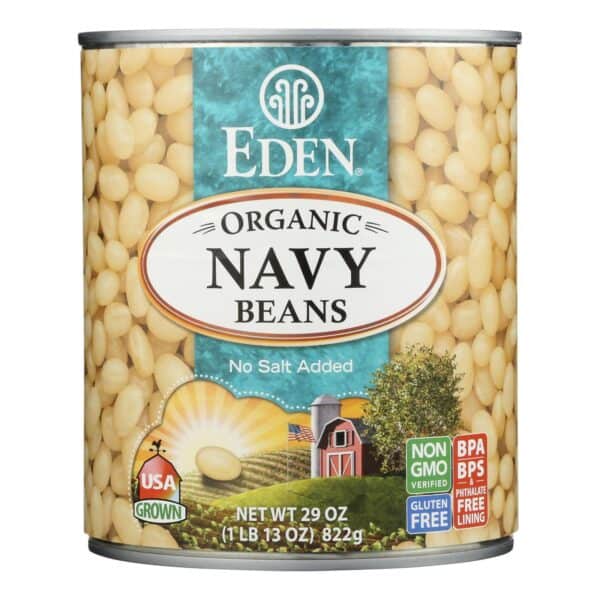 Eden No Salt Added Organic Navy Beans  - Case of 12 - 29 OZ - Image 2