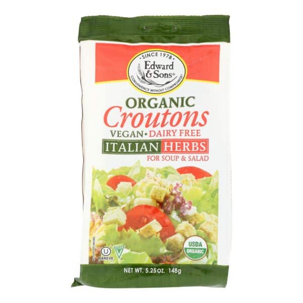 Edward and Sons Organic Croutons - Italian Herbs - Case of 6 - 5.25 oz. - Image 3