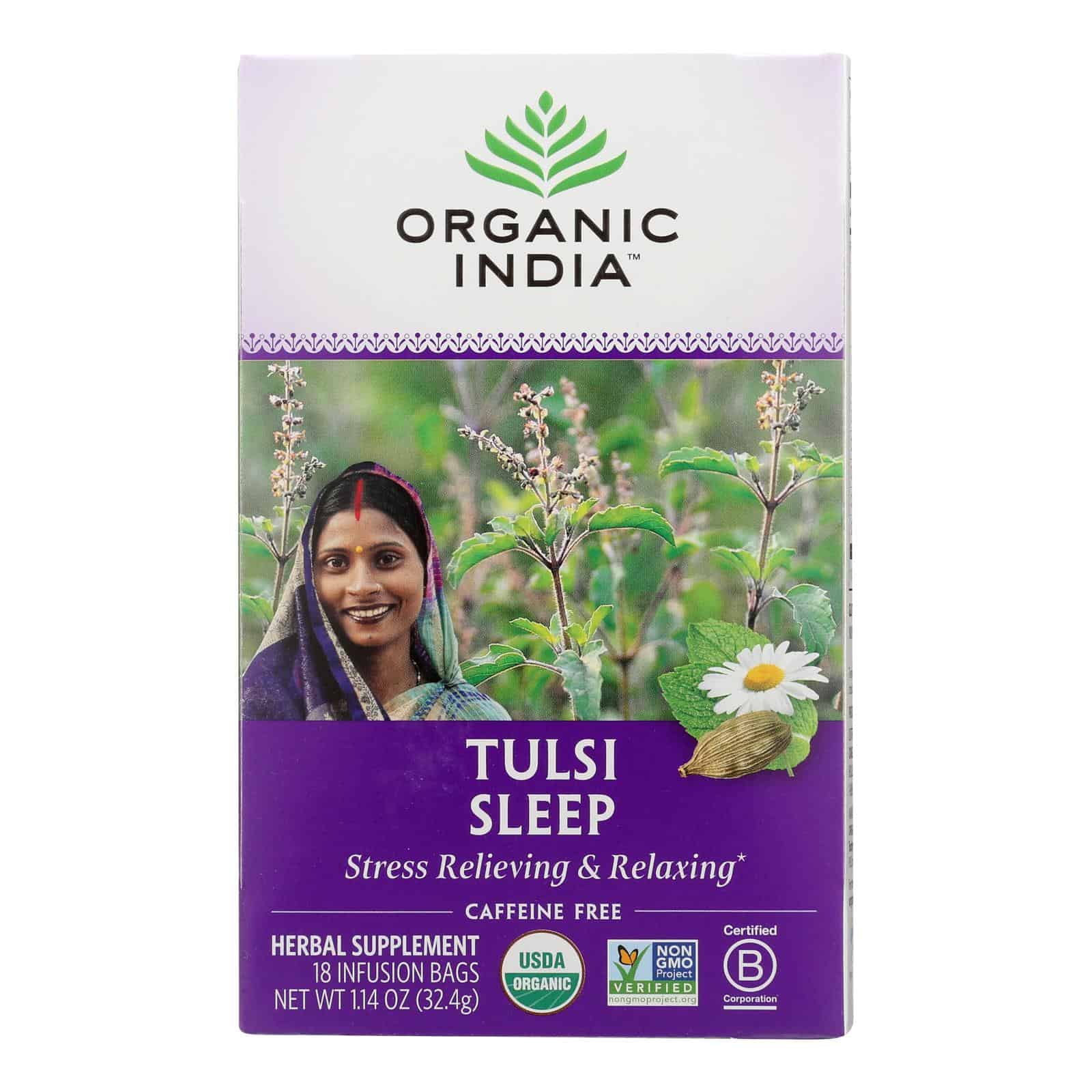 Organic India Tulsi True Wellness Sleep Tea - 18 Tea Bags - Case of 6 - Image 2