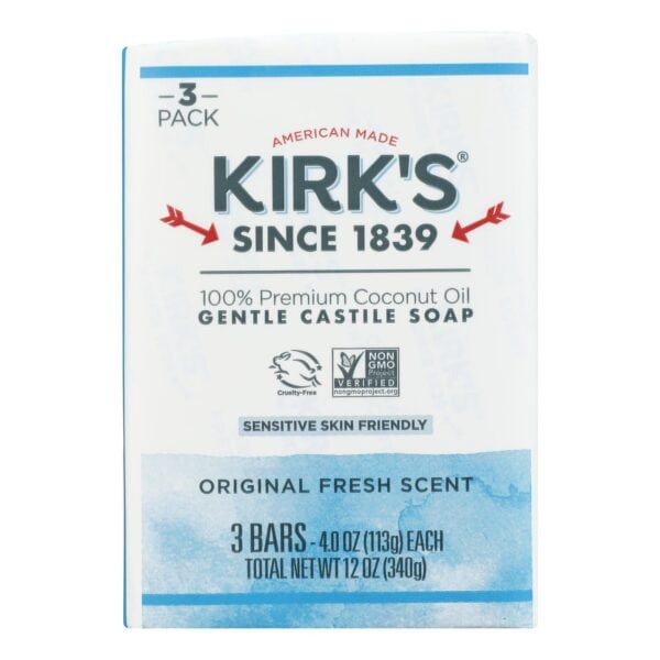 Kirk's Natural Castile Soap Original - 4 oz Each / Pack of 3 - Image 2