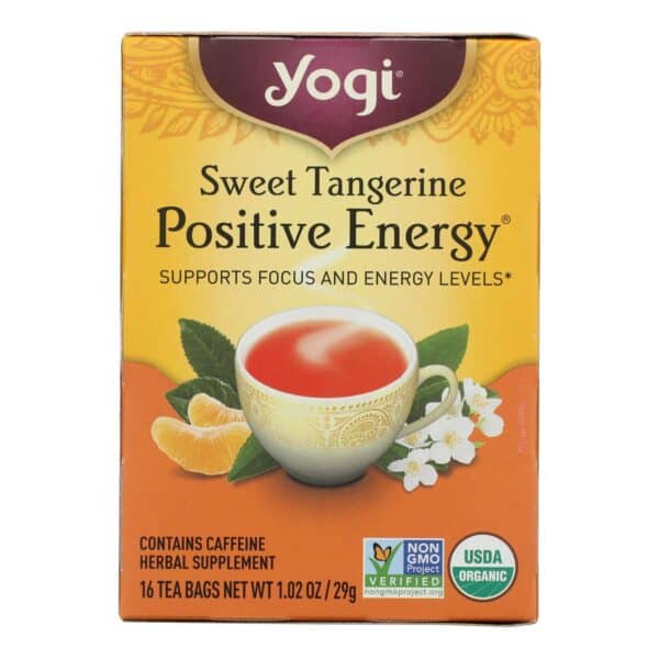 Yogi Positive Energy Herbal Tea Sweet Tangerine - 16 Tea Bags - Case of 6 - Image 2
