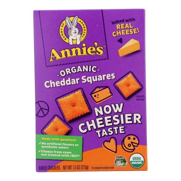 Annie's Homegrown - Cracker  Chedder Sqrs - Case of 12-7.5 oz. - Image 3