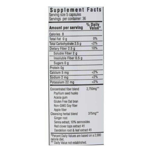 Yerba Prima Fiber Plus Caps - 625 mg - 180 Capsules - Image 3