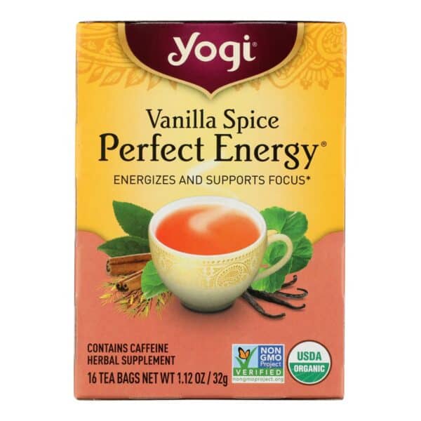 Yogi Perfect Energy Herbal Tea Vanilla Spice - 16 Tea Bags - Case of 6 - Image 2