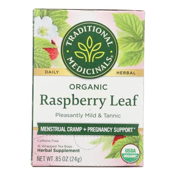 Traditional Medicinals Organic Raspberry Leaf Herbal Tea - Caffeine Free - 16 Bags - Image 2