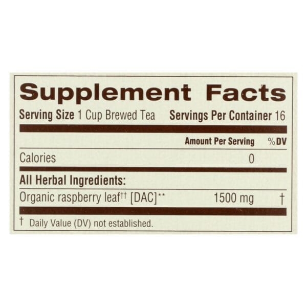 Traditional Medicinals Organic Raspberry Leaf Herbal Tea - Caffeine Free - 16 Bags - Image 3