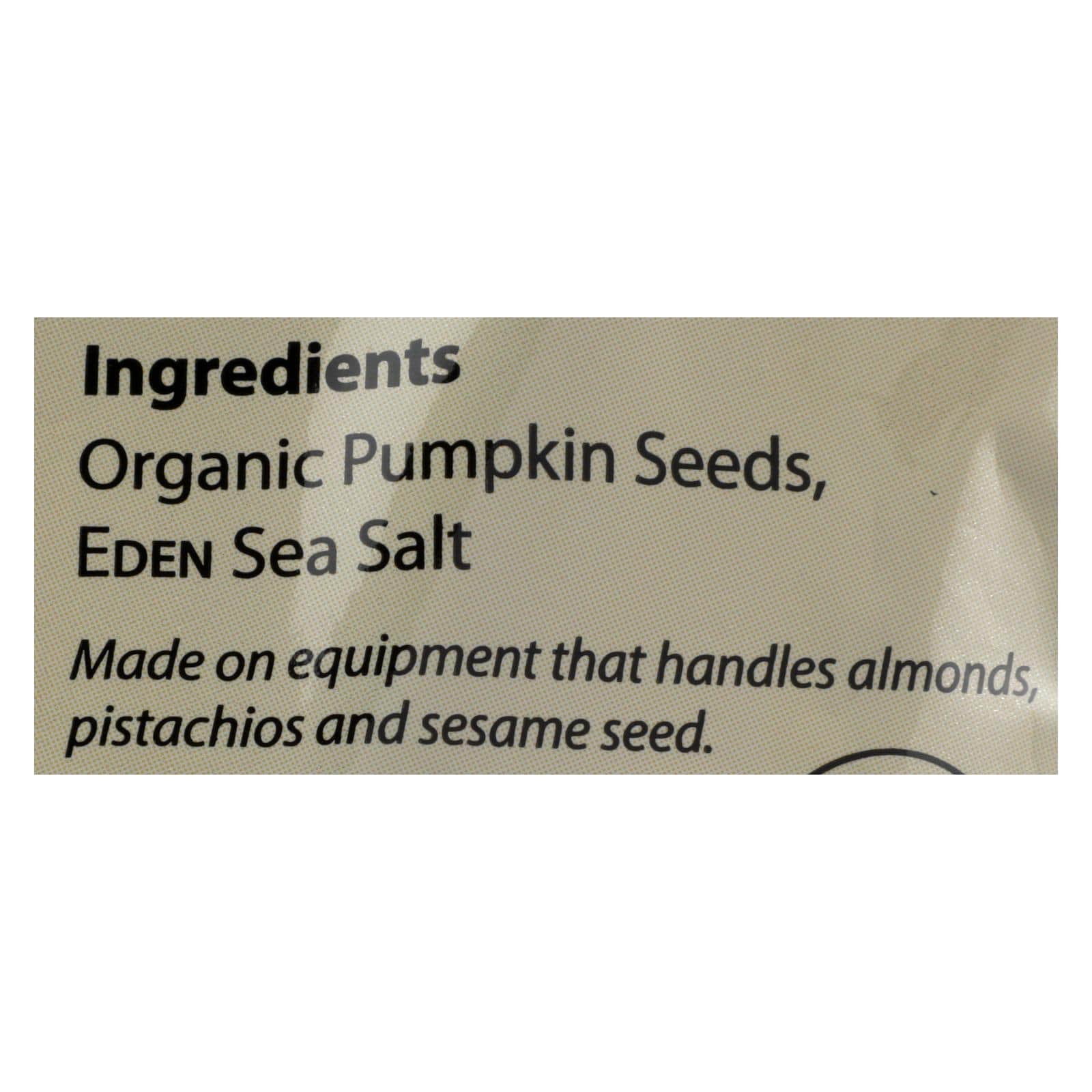 Eden Foods Organic Pumpkin Seeds - Dry Roasted - Case of 15 - 4 oz.