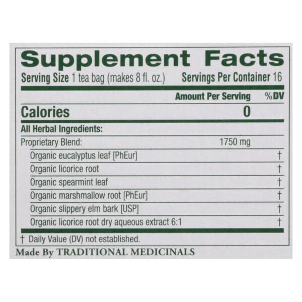 Traditional Medicinals - Herbal Tea Thrt Ct Eclyp - Case of 6 - 16 BAG - Image 2