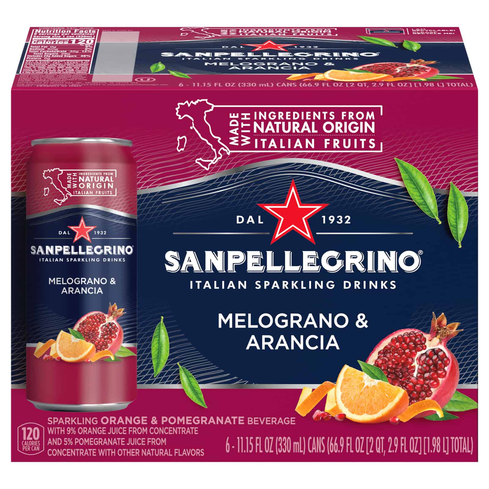 San Pellegrino - Sparkling Beverage Melgrno & Arncia - Case of 4-6/11.15Z - Image 2