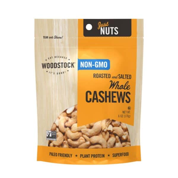 Woodstock Non-GMO Whole Cashews, Roasted and Salted - Case of 8 - 6 OZ - Image 3