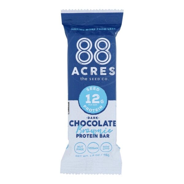 88 Acres - Protein Bar Dark Chocolate Brownie - Case of 9-1.9 OZ