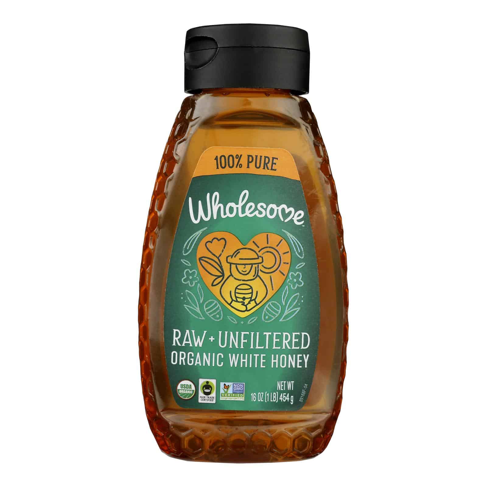Wholesome Sweeteners Honey - Organic - White - Unfliltered - Squeeze - Case of 6 - 16 oz