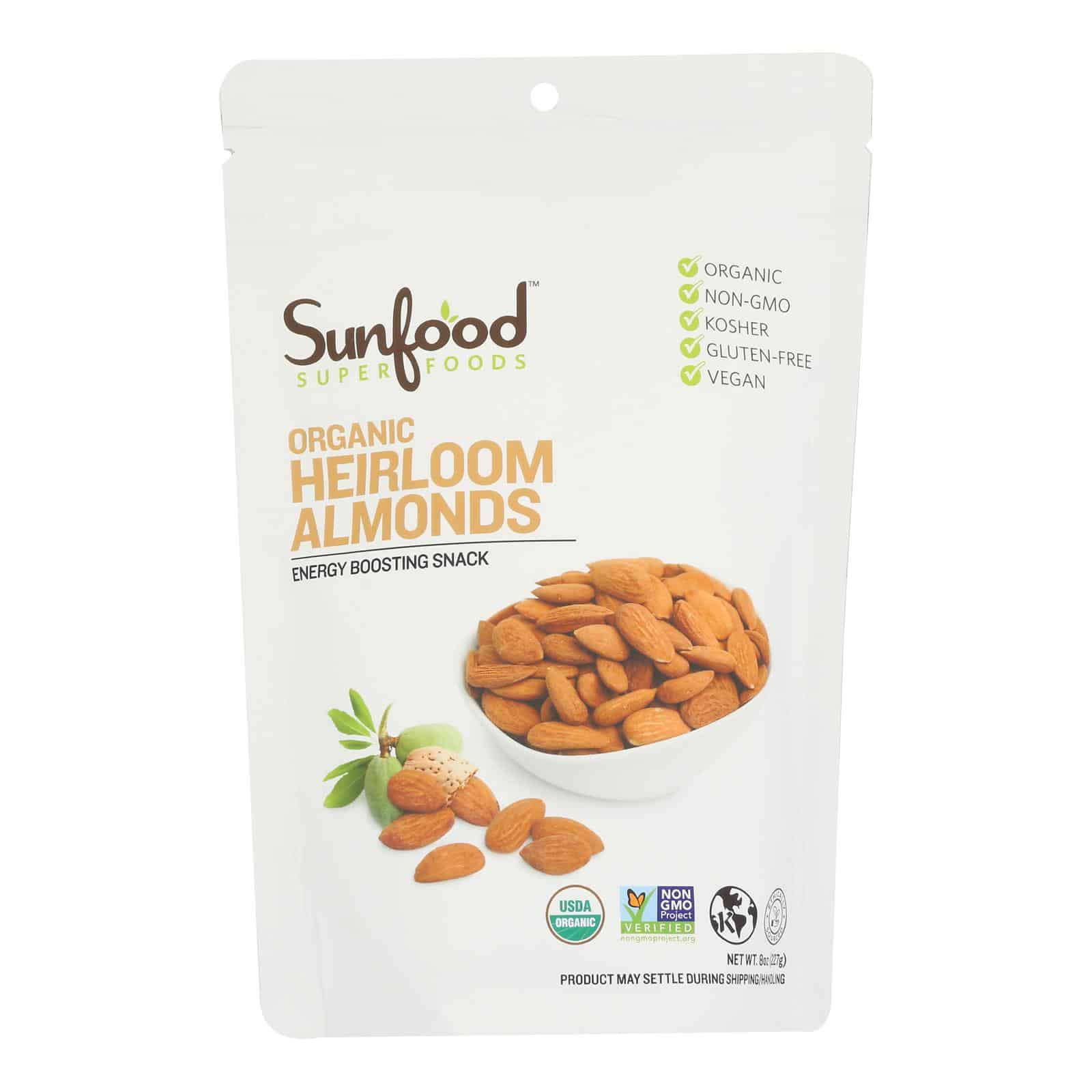 Sunfood - Heirloom Almond Og2 Raw - EA of 1-8 OZ