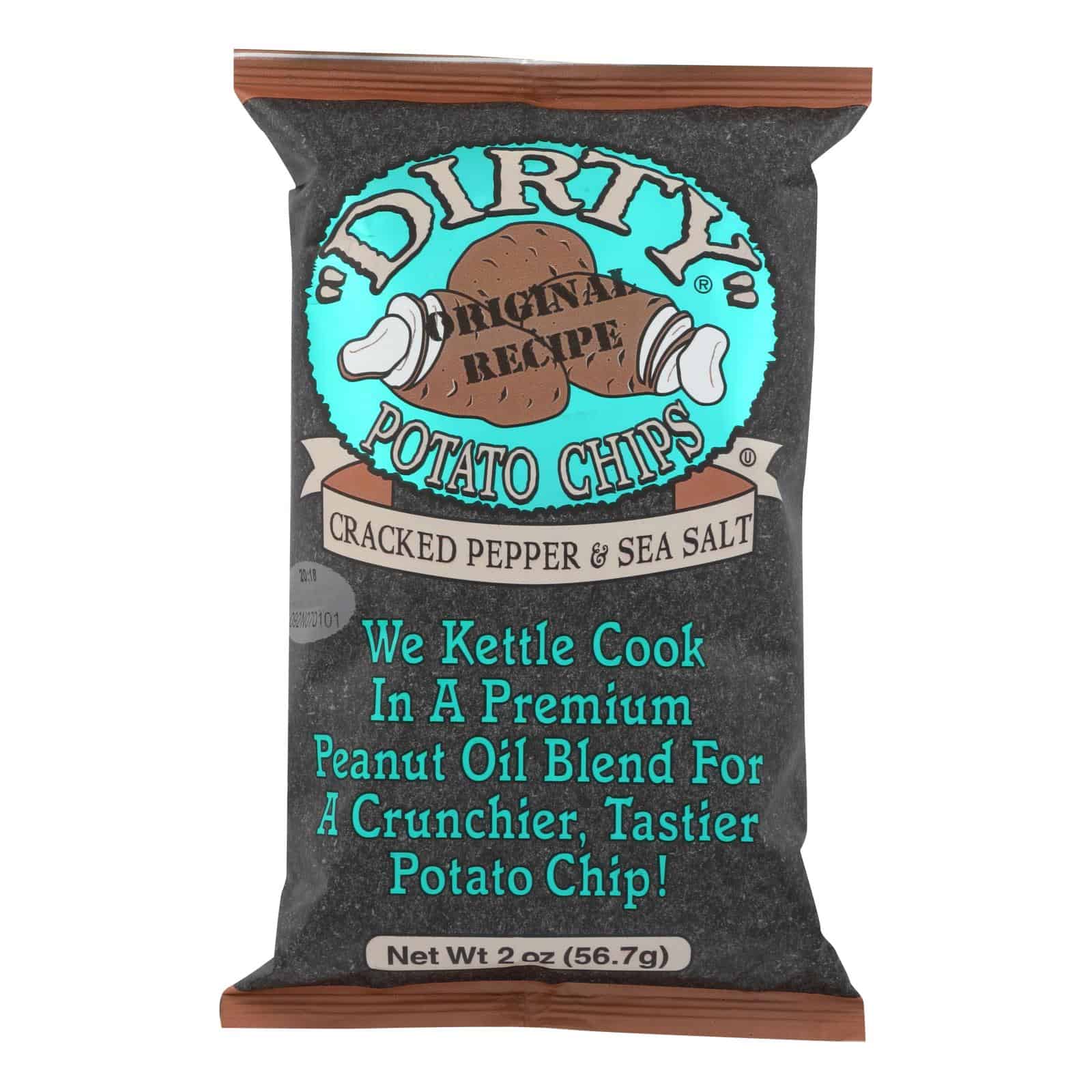 Dirty Chips - Potato Chips - Cracked Pepper and Salt - Case of 25 - 2 oz - Image 2