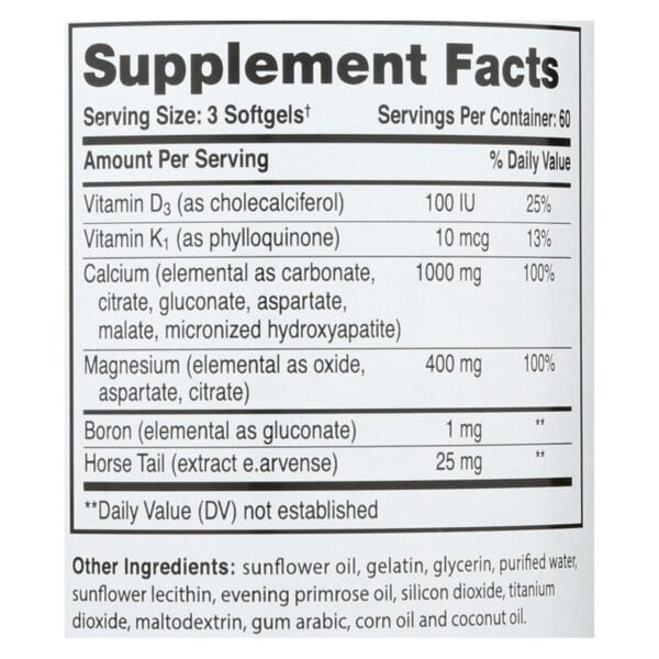 Phyto-Therapy Liquid Calcium with Magnesium - 1000 mg - 180 Softgels - Image 2