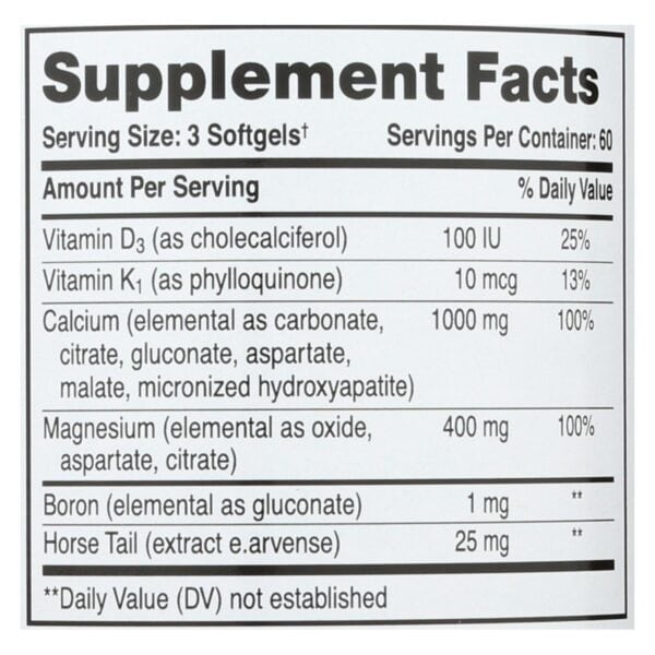 Phyto-Therapy Liquid Calcium with Magnesium - 1000 mg - 180 Softgels - Image 3