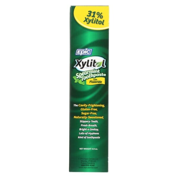 Epic Dental - Xylitol Toothpaste with Fluoride - Spearmint - 4.9 oz - Image 2