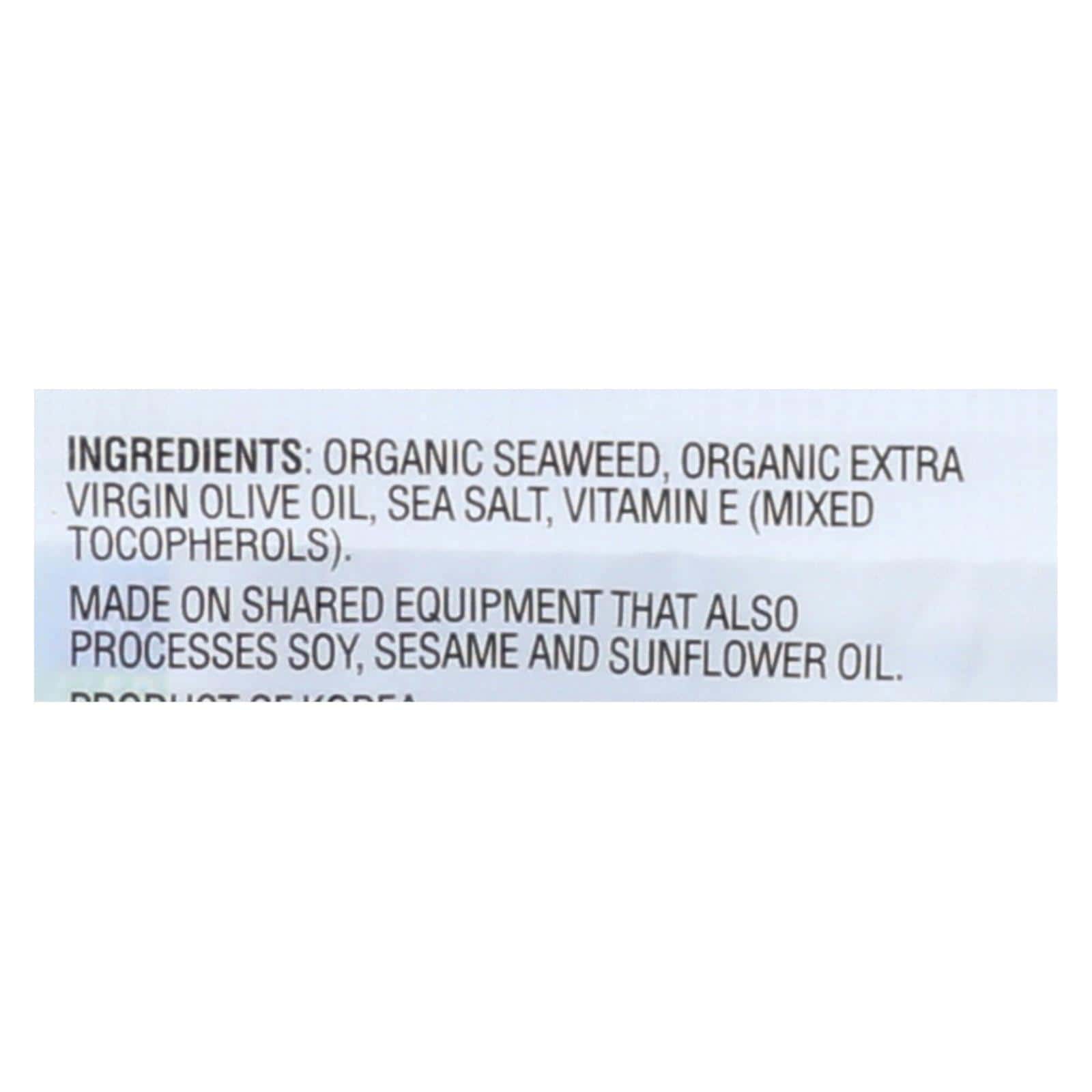 Gimme Seaweed Snacks Seaweed Snack - Organic - Extra Virgin Olive Oil - Case of 8 - 6/.17 oz - Image 2