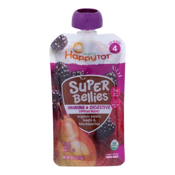 Happy Tot - Sprouted Beluga Organic Pear Beet Black - Case of 16-4 Ounces - Image 2