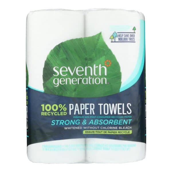 Seventh Generation Recycled Paper Towels - White - Case of 12 - 140 Sheets - Image 2