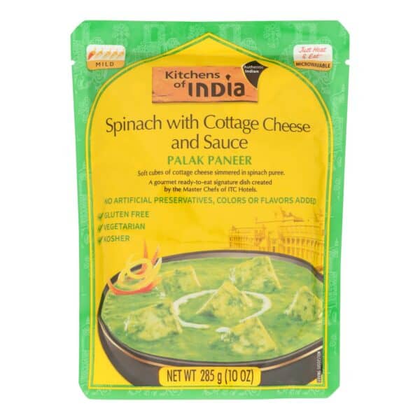Kitchen Of India Dinner - Spinach with Cottage Cheese and Sauce - Palak Paneer - 10 oz - case of 6 - Image 3