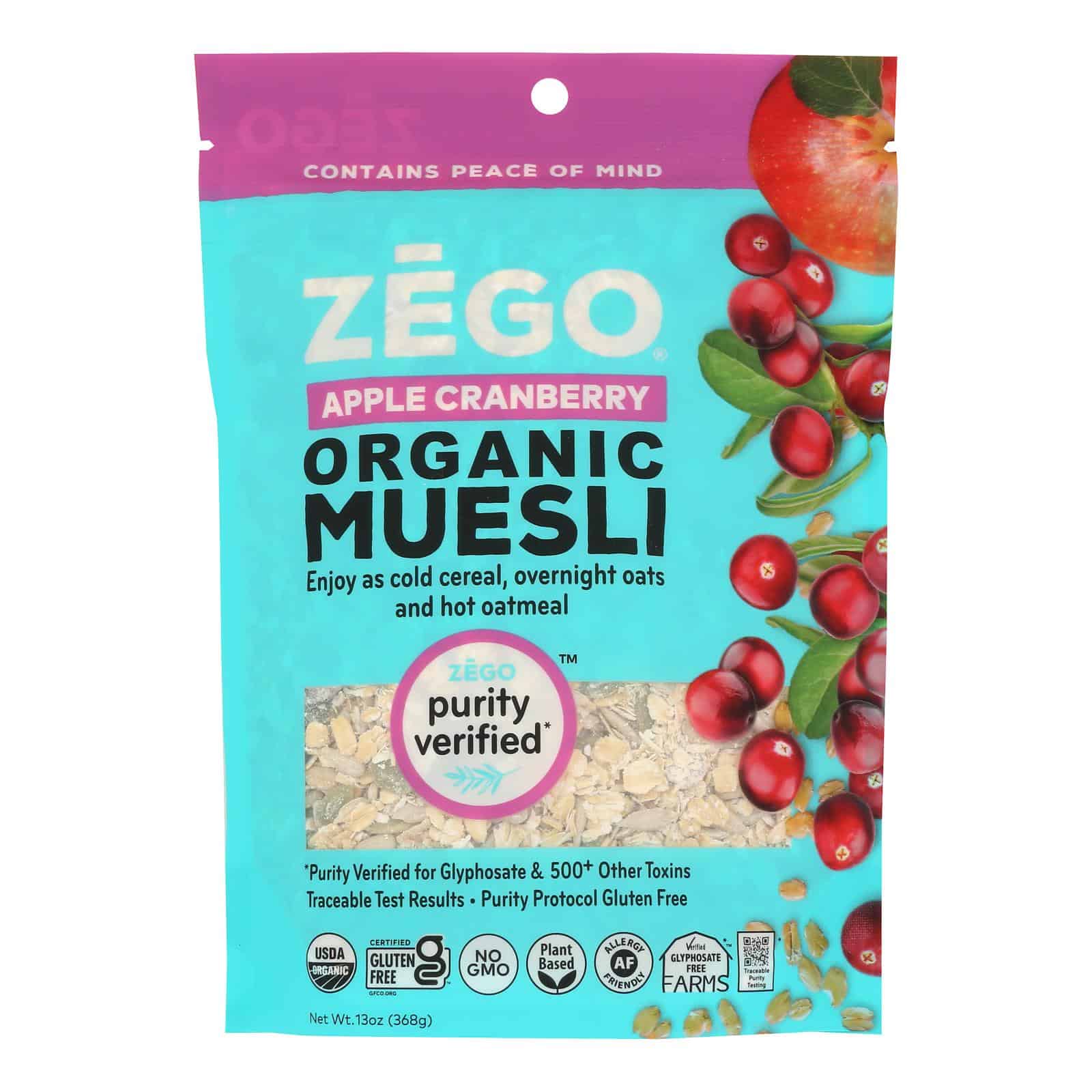 Zego - Muesli Apple Cranberry - Case of 5-13 OZ
