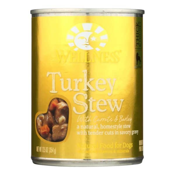 Wellness Pet Products Dog Food - Turkey with Barley and Carrots - Case of 12 - 12.5 oz. - Image 2