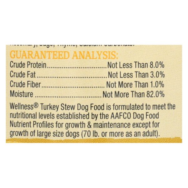 Wellness Pet Products Dog Food - Turkey with Barley and Carrots - Case of 12 - 12.5 oz. - Image 3