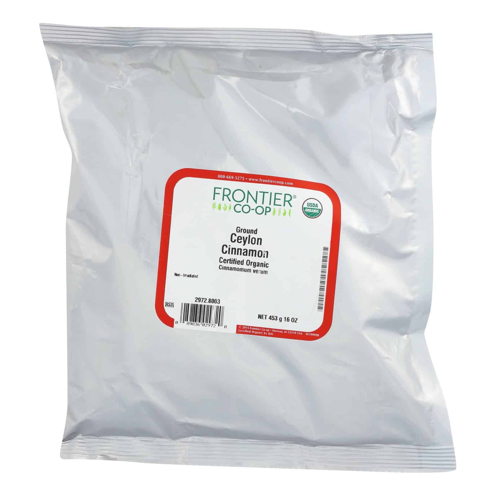 Frontier Herb Cinnamon Organic Powder Ground Ceylon - Single Bulk Item - 1LB