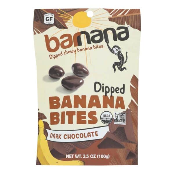 Barnana Chewy Banana Bites - Organic Chocolate - Case of 12 - 3.5 oz. - Image 2