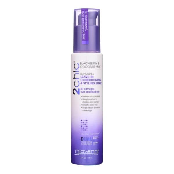 Giovanni Hair Care Products Conditioner - 2Chic - Repairing - Leave-In Conditioning and Styling Elixir - Blackberry and Coconut Milk - 4 oz - 1 each - Image 2