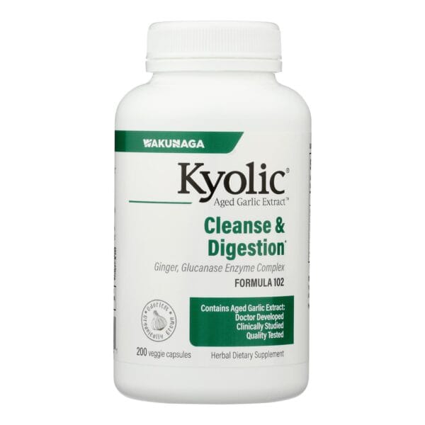 Kyolic - Aged Garlic Extract Candida Cleanse and Digestion Formula102 - 200 Vegetarian Capsules - Image 2