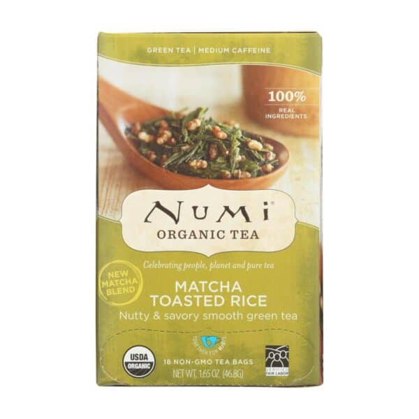 Numi Tea Toasted Rice Green Tea - Organic - Case of 6 - 18 Bags - Image 2