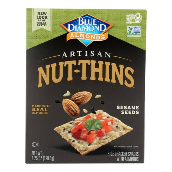 Blue Diamond - Artesion Nut Thins - Sesame Seed - Case of 12 - 4.25 oz. - Image 2