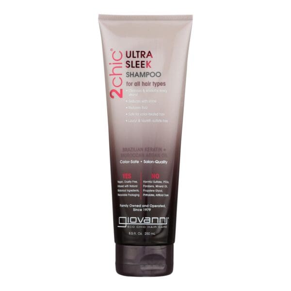 Giovanni 2chic Ultra-Sleek Shampoo with Brazilian Keratin and Argan Oil - 8.5 fl oz - Image 2