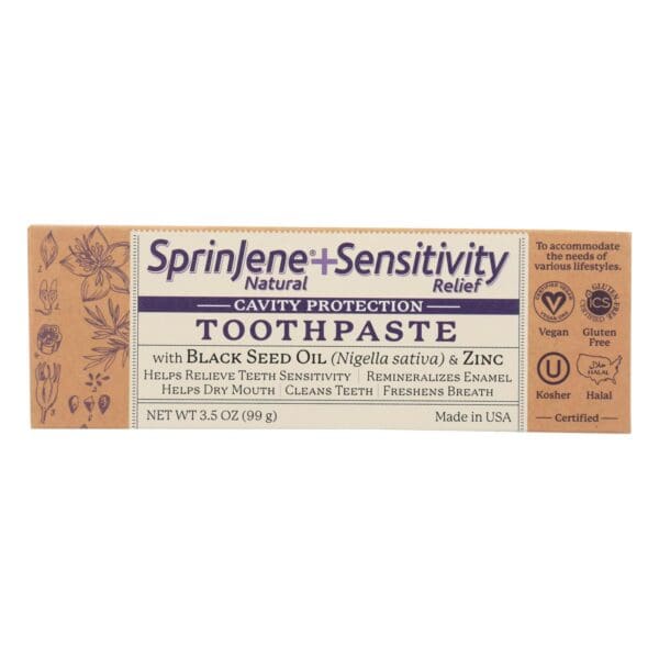 Sprinjene Natural Toothpaste - Sensative - Flouride - 3.5 oz - Image 3