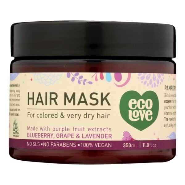 Ecolove Hair Mask - Purple Fruit Hair Mask For Colored and Very Dry Hair  - Case of 1 - 11.8 oz. - Image 2
