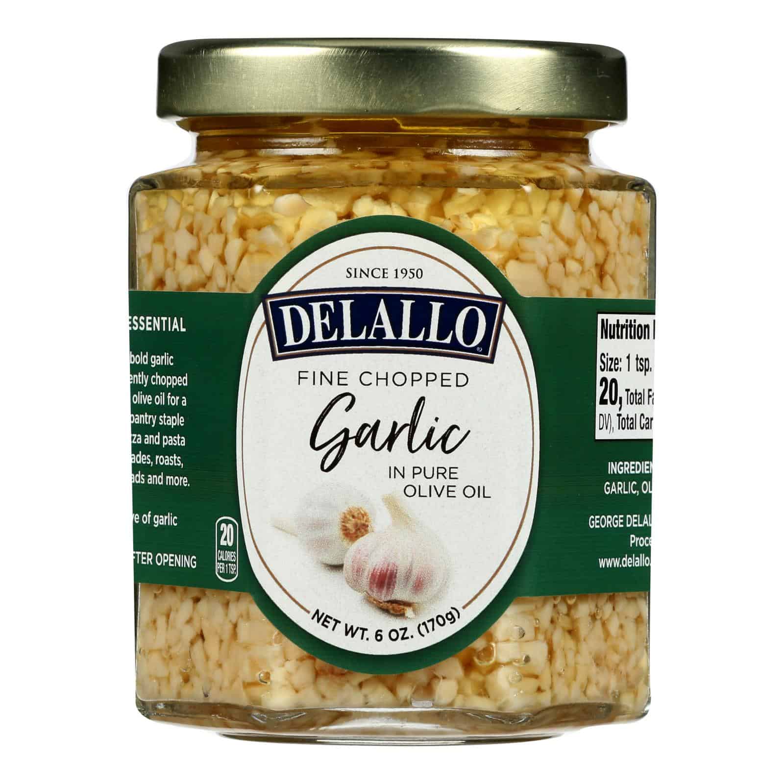 Delallo Fine Chopped Garlic In Pure Olive Oil - Case of 12 - 6 OZ - Image 3