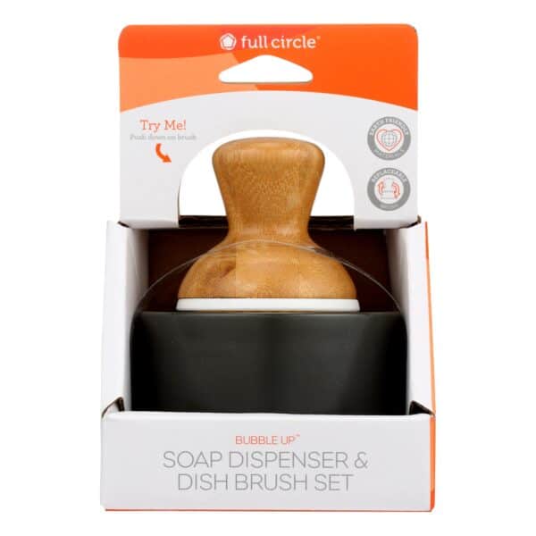 Full Circle Home - Bubble Up Soap Dispenser and Dish Brush Set - Gray - 1 Count