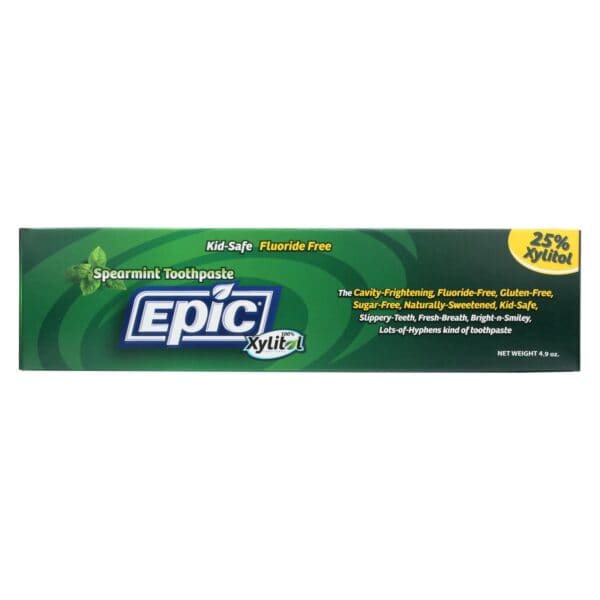 Epic Dental - Fluoride Free Xylitol Toothpaste - Spearmint - 4.9 oz - Image 2