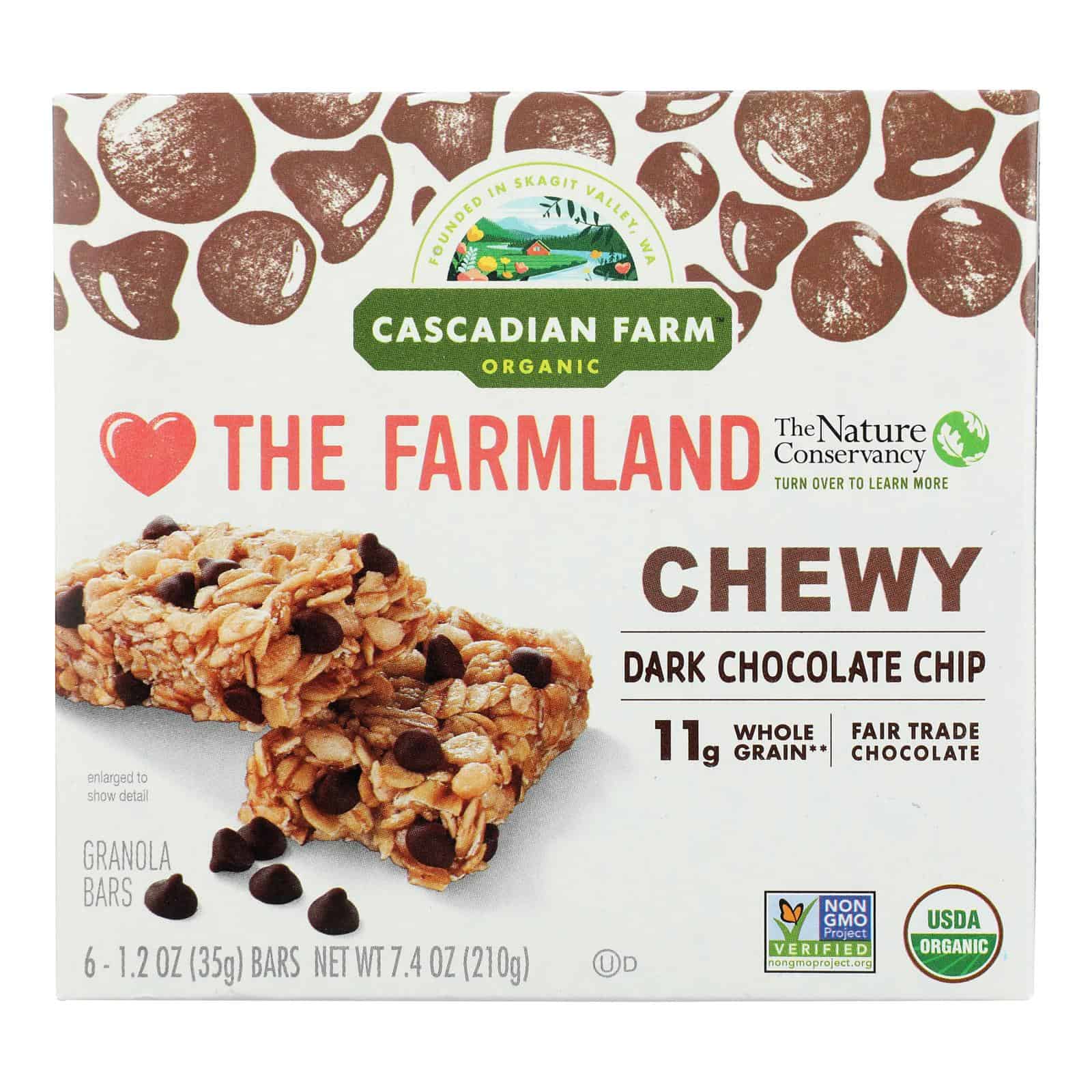 Cascadian Farm Granola Bar - Organic - Chewy - Chocolate Chip - 7.4 oz - case of 12 - Image 2